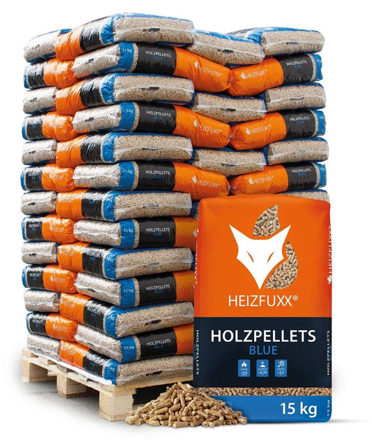 Heizfuxx Blue Holzpellets ENplus A1 Palette 975 kg – 65 Säcke à 15 kg