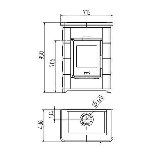 Wamsler Montafon Keramik bordeaux Kaminofen 7 kW (Dauerbrand)