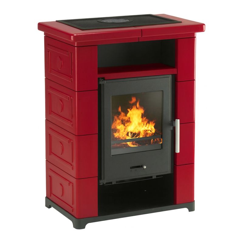 Wamsler Montafon Keramik bordeaux Kaminofen 7 kW (Dauerbrand)