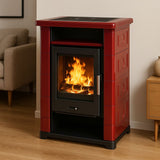 Wamsler Montafon Keramik bordeaux Kaminofen 7 kW (Dauerbrand)