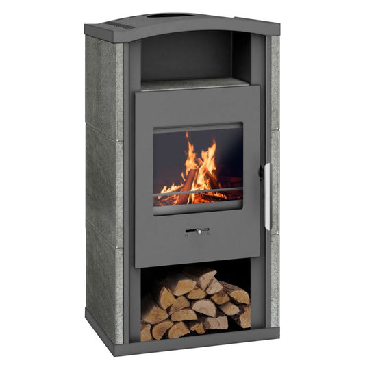 Wamsler Gron Kaminofen Naturstein 5,1 kW gussgrau (Dauerbrand)